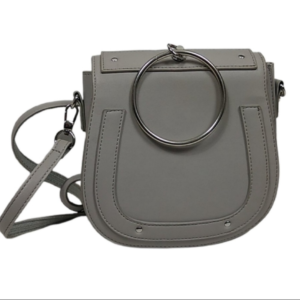 Miniso Gray Shoulder Cross Body Ring Handle Bag - Picture 11 of 13